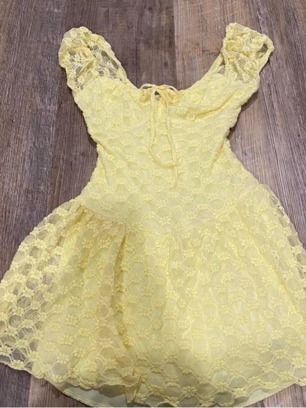 Princess Polly Yellow Lace Fit-and-Flare Girls' Dress